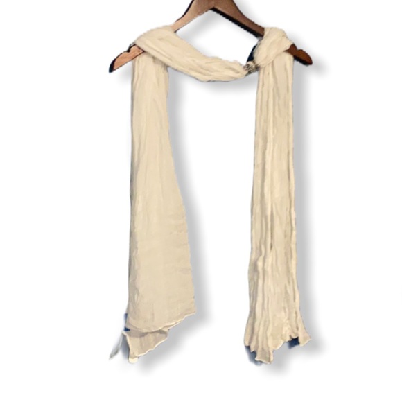 Janie Besner Accessories - Janie Besner White and Beaded Light Scarf